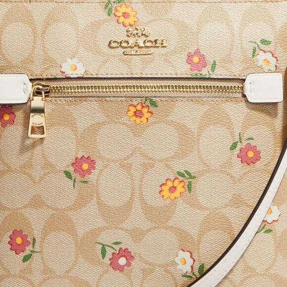 Mini Rowan File Bag In Signature Canvas With Nostalgic Ditsy Print - Picture 5 of 6